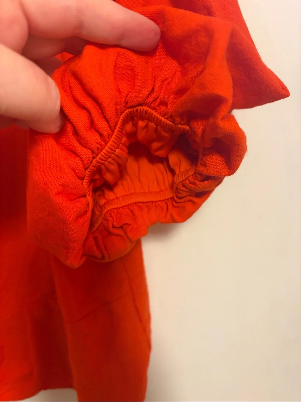 MARC NEW YORK Bubble Hem Puff Sleeve Blouse POPPY RED Large
